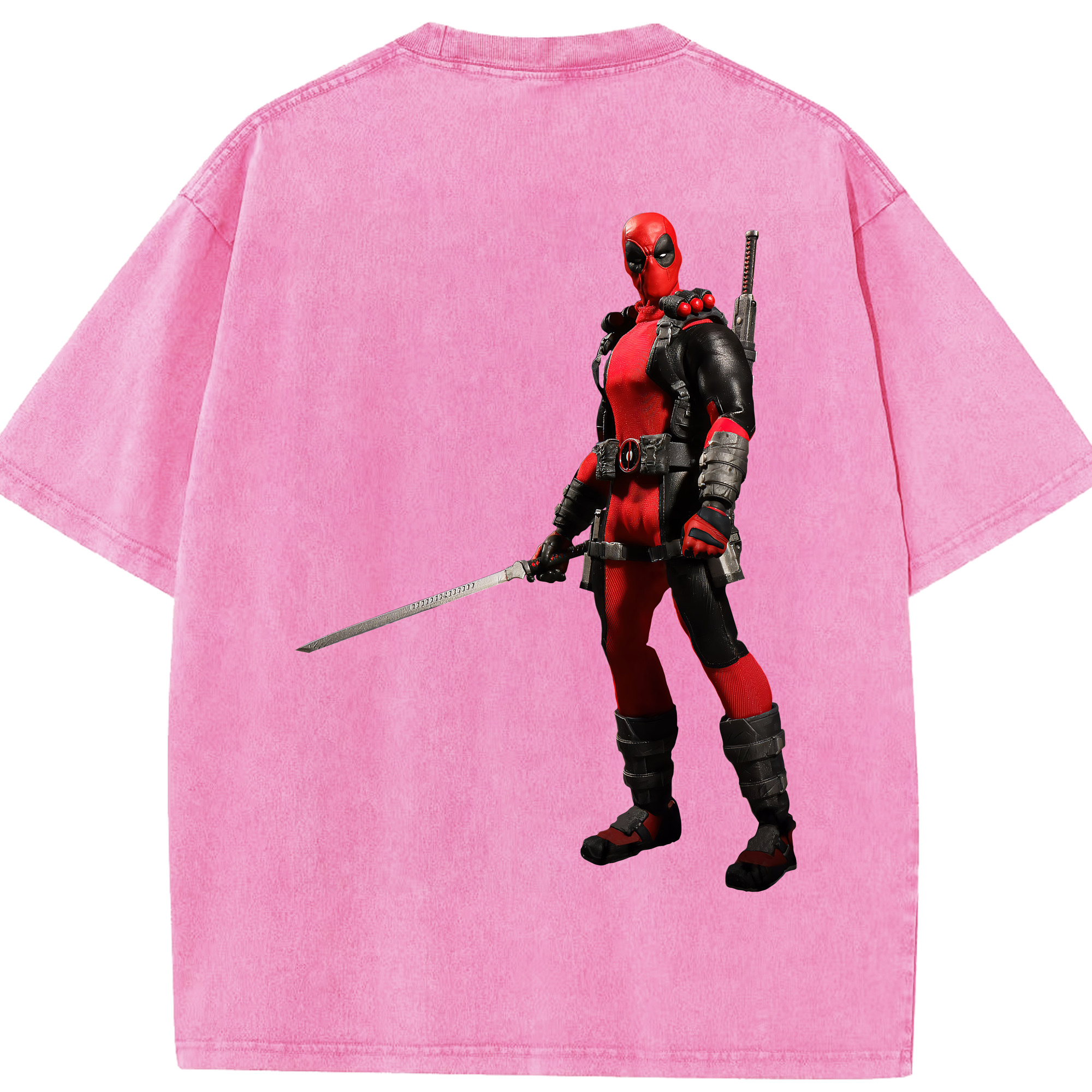 （画像用） Deadpool デッドプール 綿100% ヴィンテージ風 半袖Tシャツ（背面プリント）
